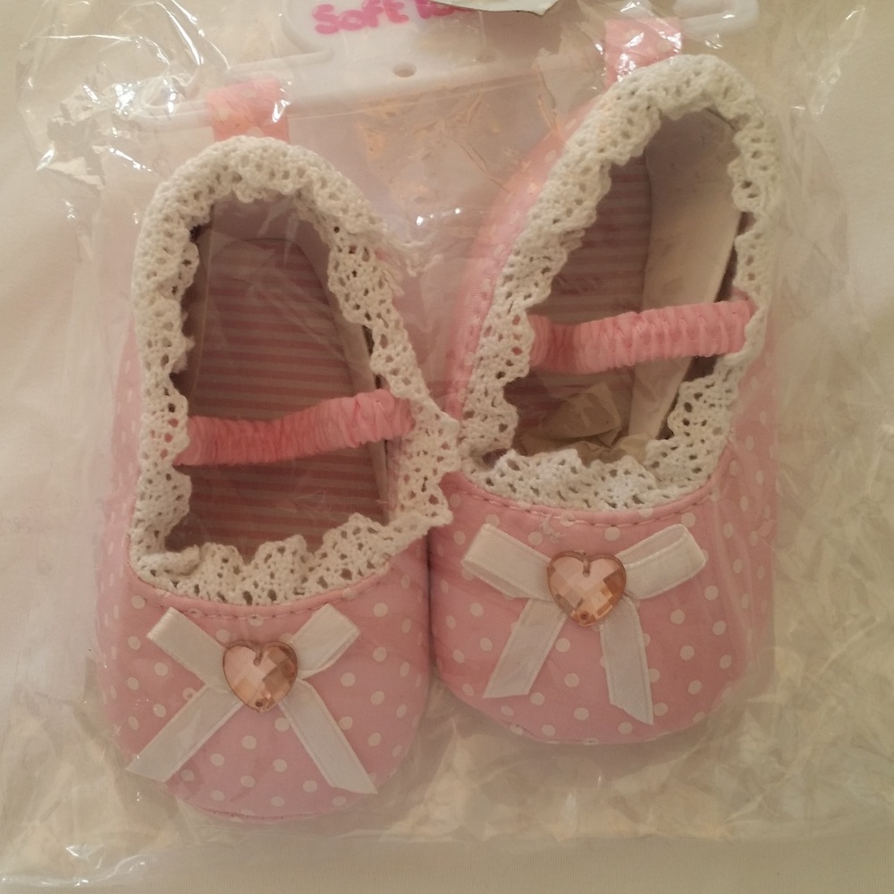 Soft Touch Pink Heart Infant Shoes
